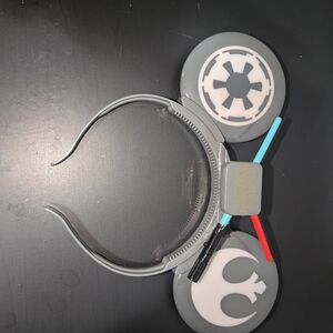 Star Wars Gray Headband Ears with Red and Blue Lightsaber Accents